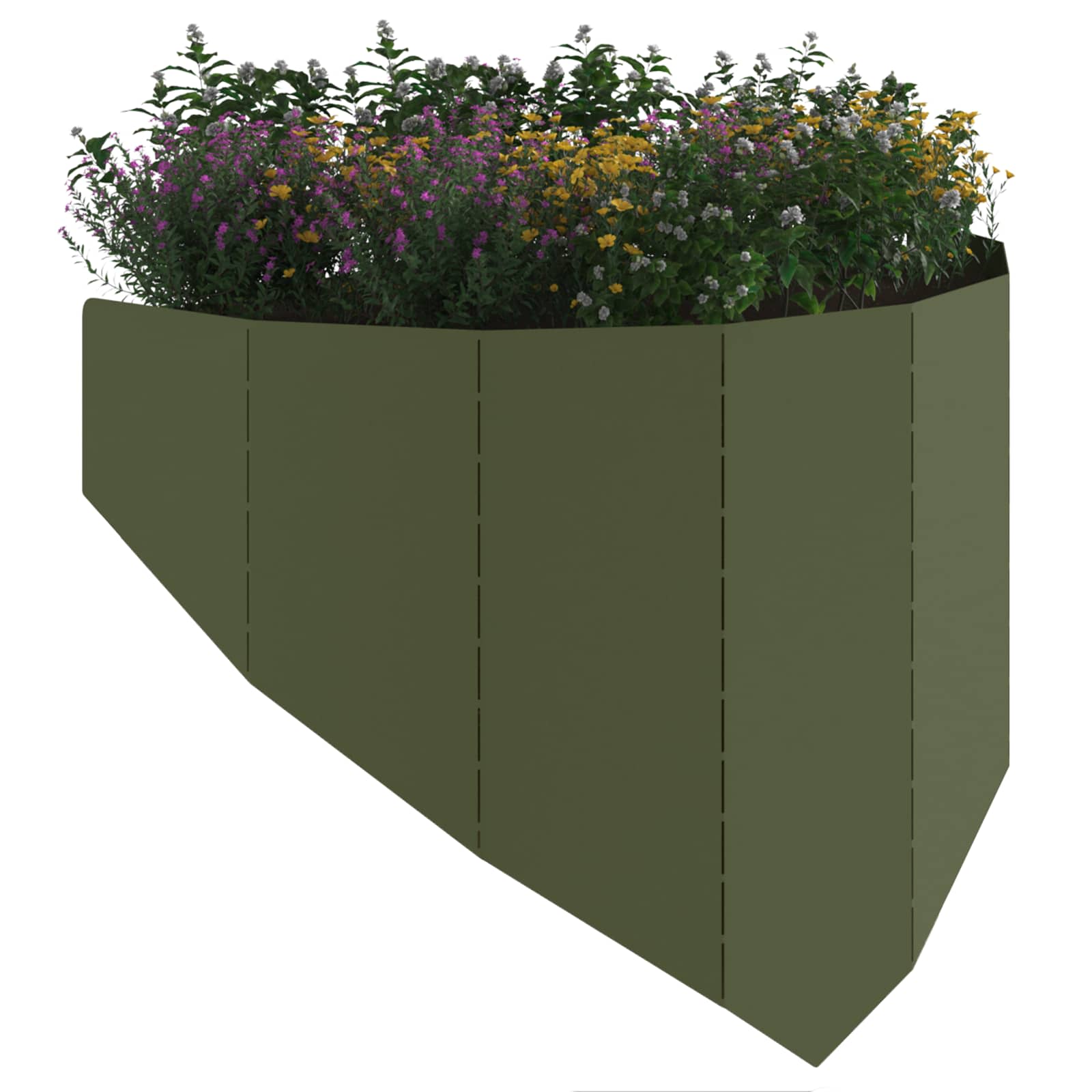 vidaXL Krawężnik do trawnika 100 x 45 cm Stal Oliwkowy zielony