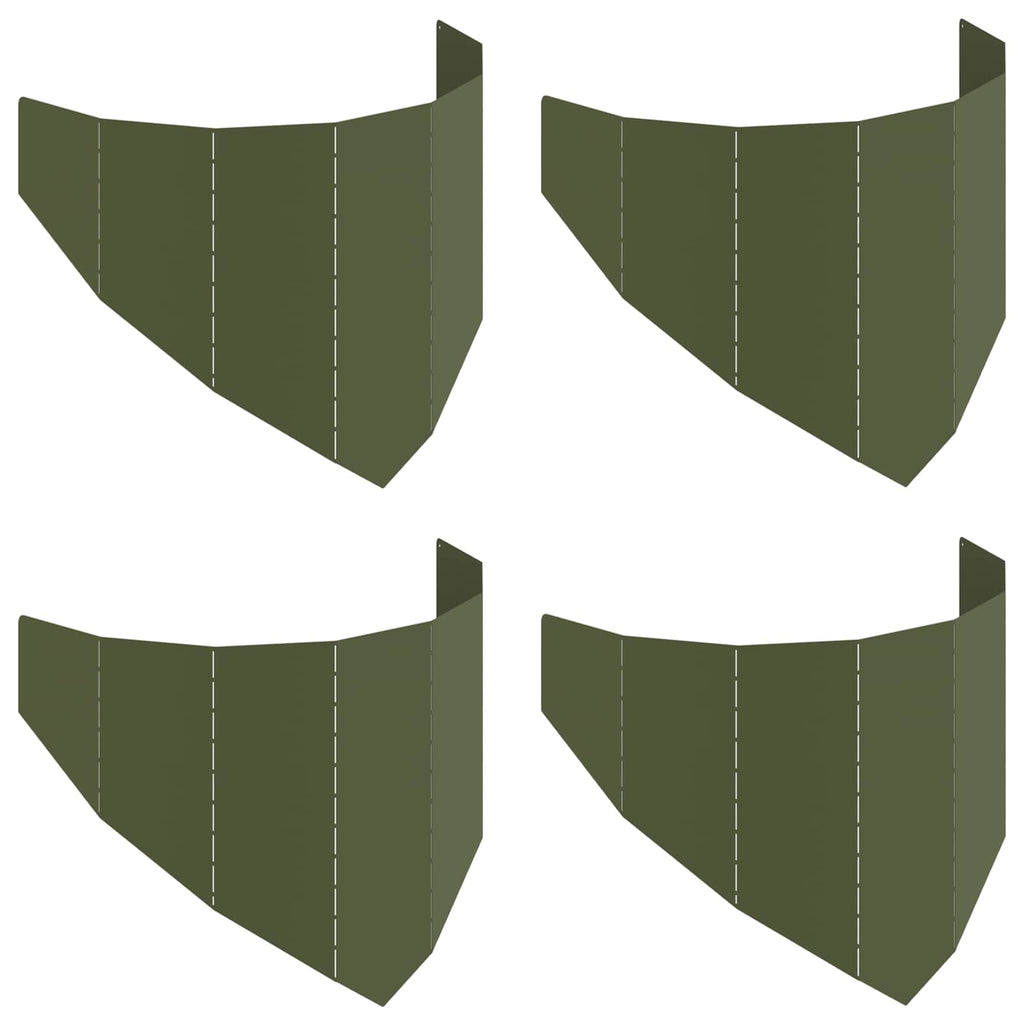 vidaXL Krawężnik do trawnika 4 szt. 100 x 45 cm Stal Oliwkowy zielony