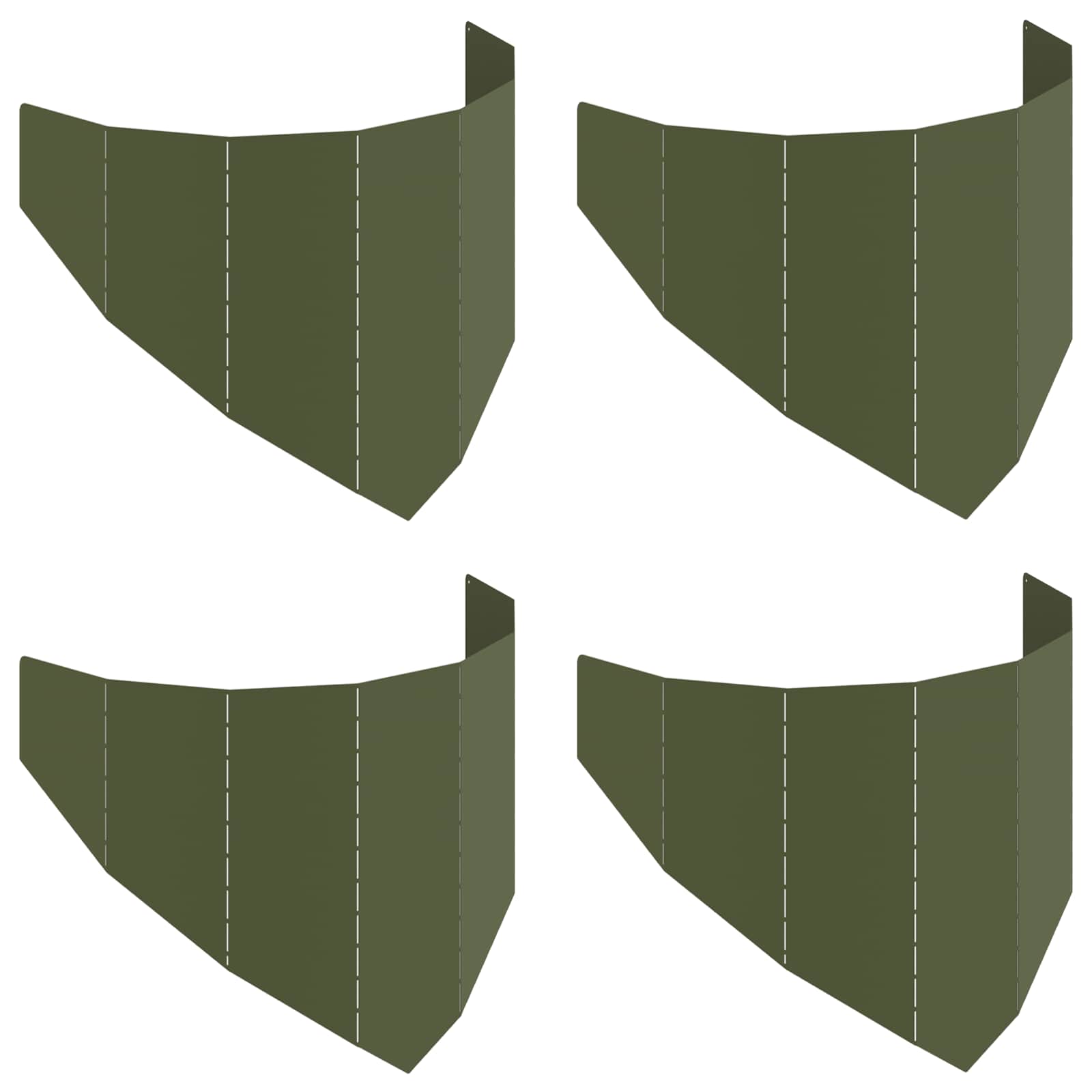 vidaXL Krawężnik do trawnika 4 szt. 100 x 45 cm Stal Oliwkowy zielony