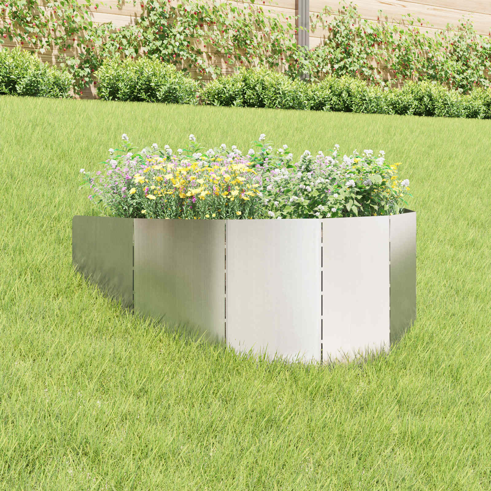 vidaXL Krawężnik do trawnika 100 x 45 cm Stal srebrny