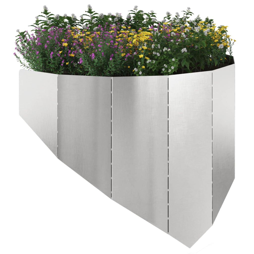 vidaXL Krawężnik do trawnika 100 x 45 cm Stal srebrny