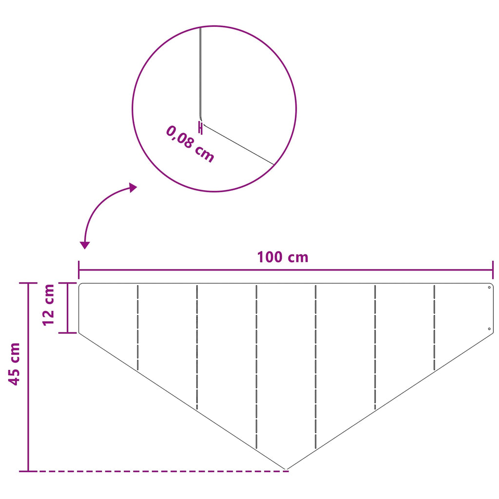 vidaXL Krawężnik do trawnika 100 x 45 cm Stal srebrny