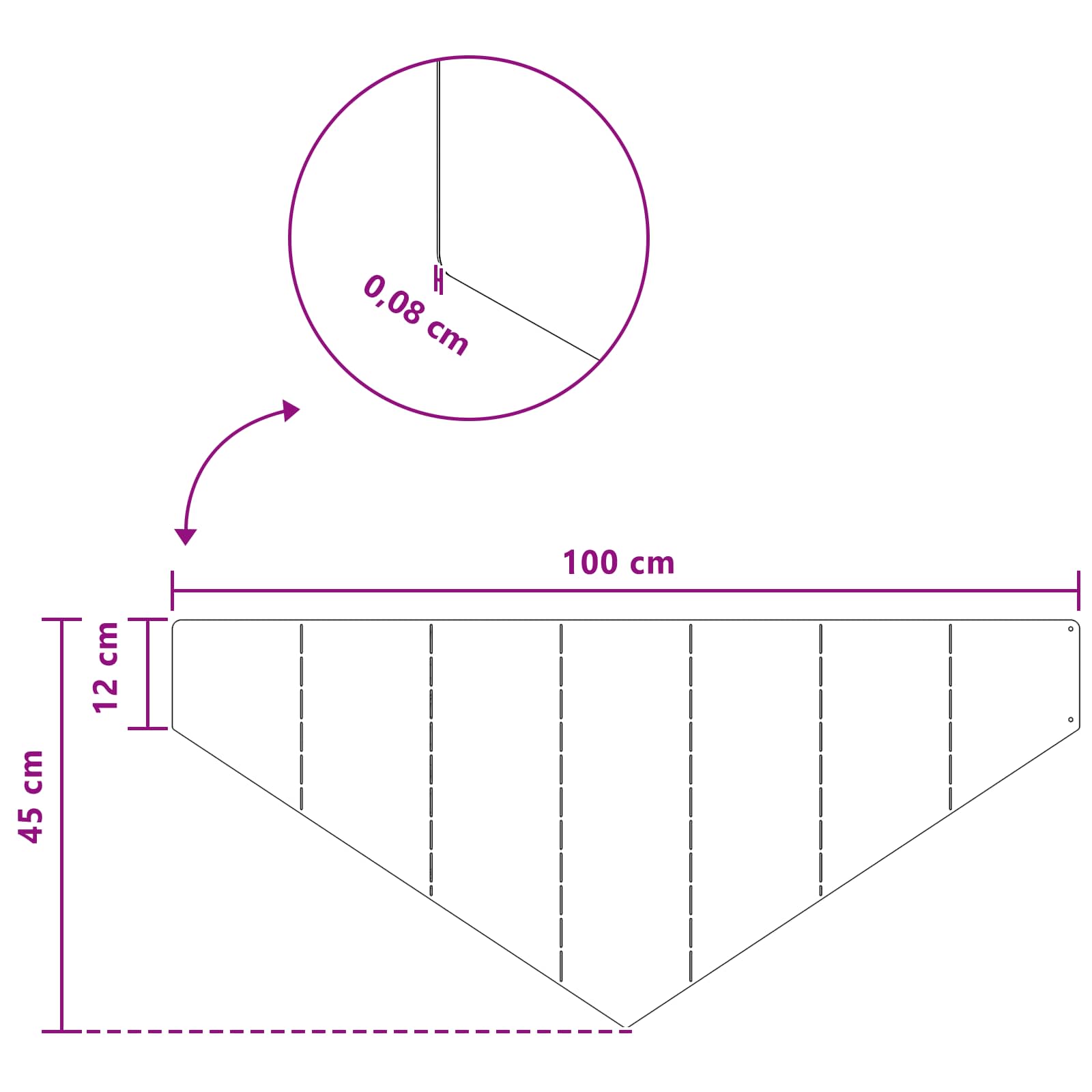 vidaXL Krawężnik do trawnika 100 x 45 cm Stal srebrny