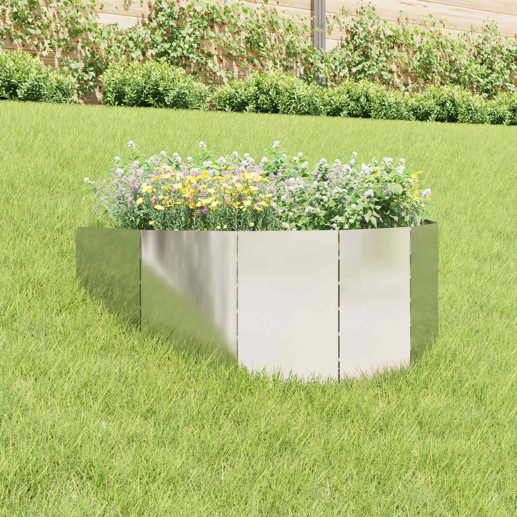 vidaXL Krawężnik do trawnika 100 x 45 cm Stal srebrny