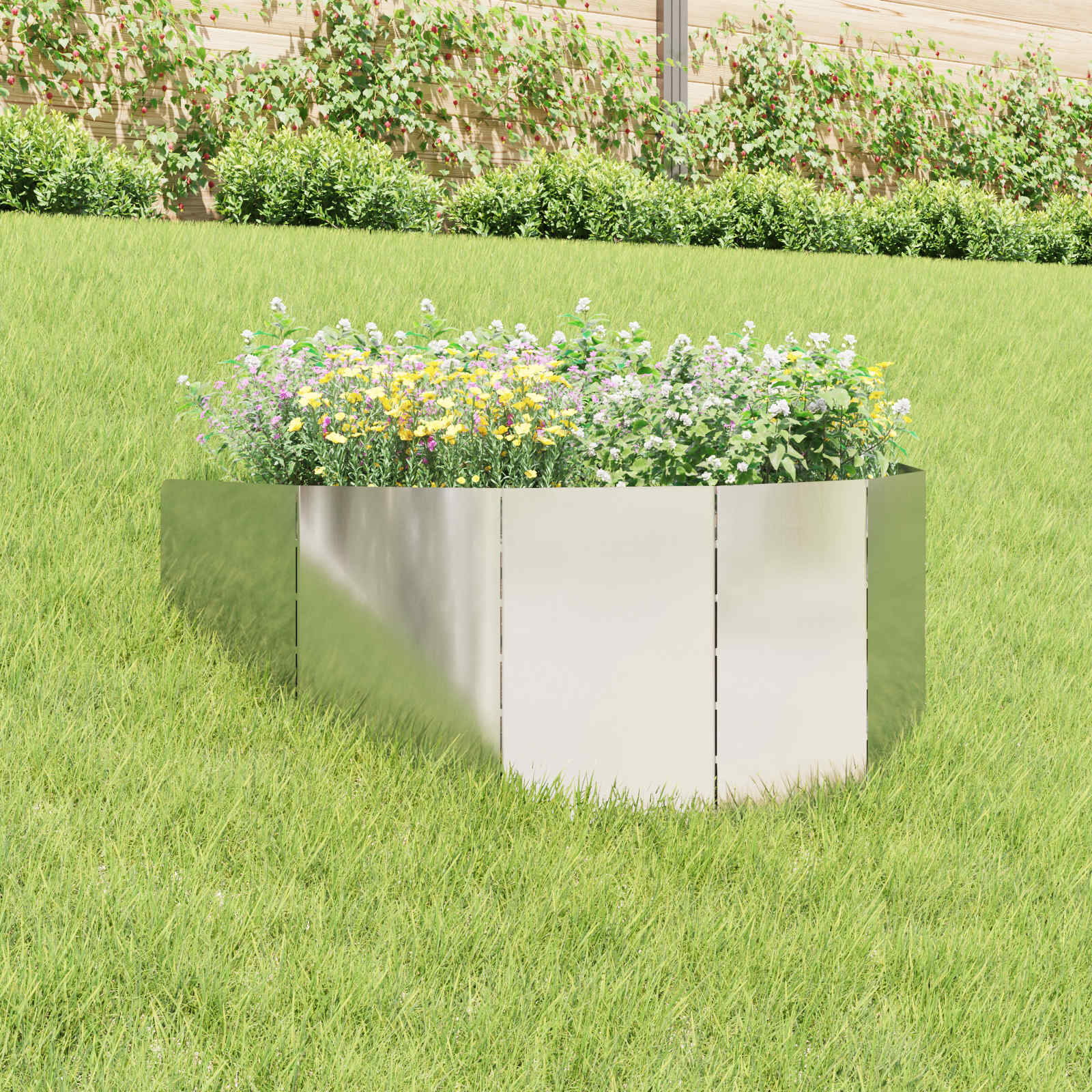 vidaXL Krawężnik do trawnika 100 x 45 cm Stal srebrny
