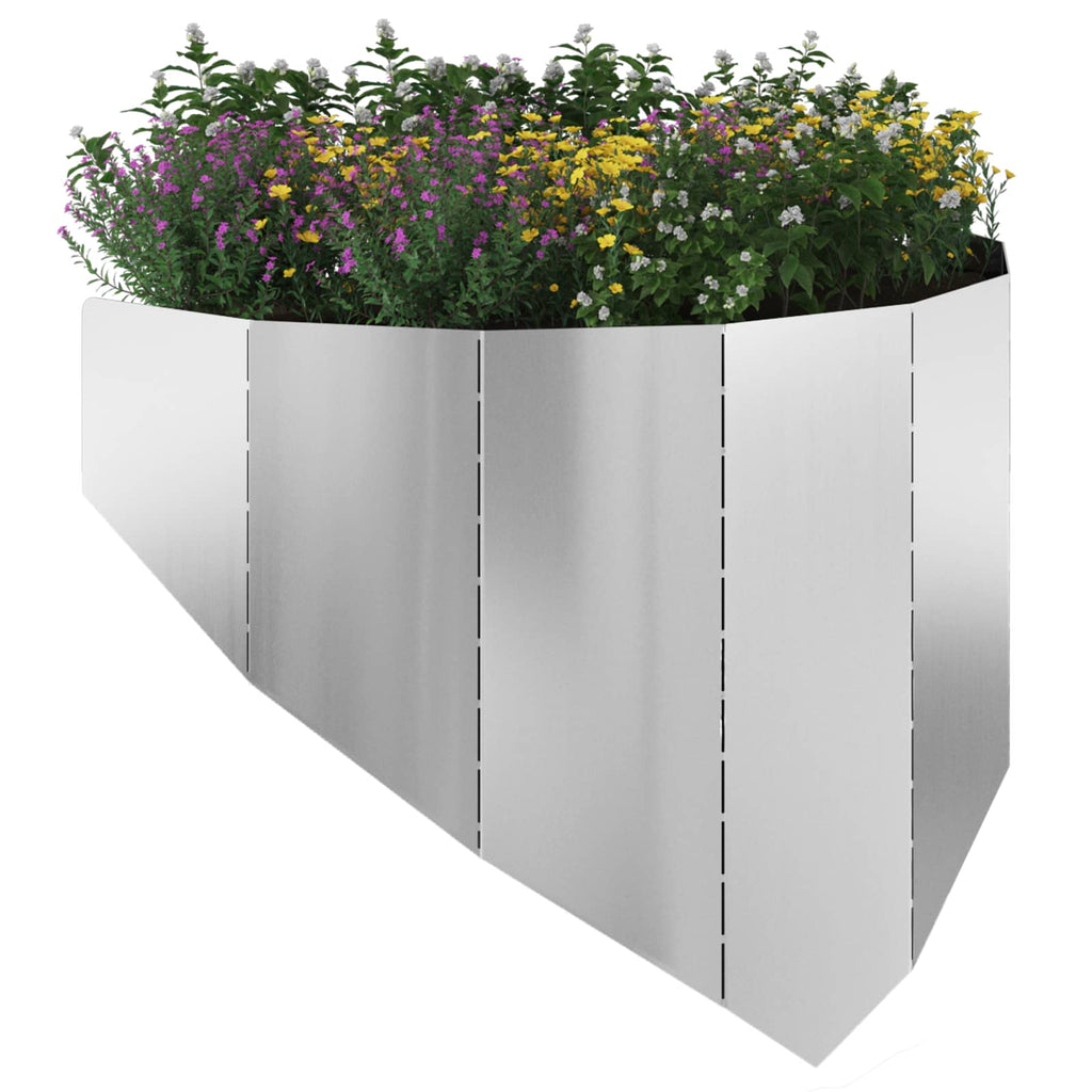 vidaXL Krawężnik do trawnika 4 pcs 100 x 45 cm Stal srebrny