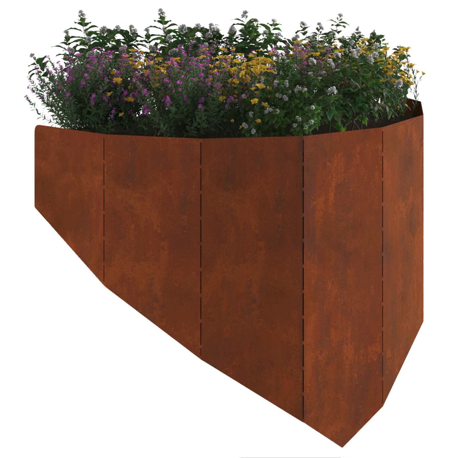 vidaXL Krawężnik do trawnika 4 pcs 100 x 45 cm Stal Rdzawy