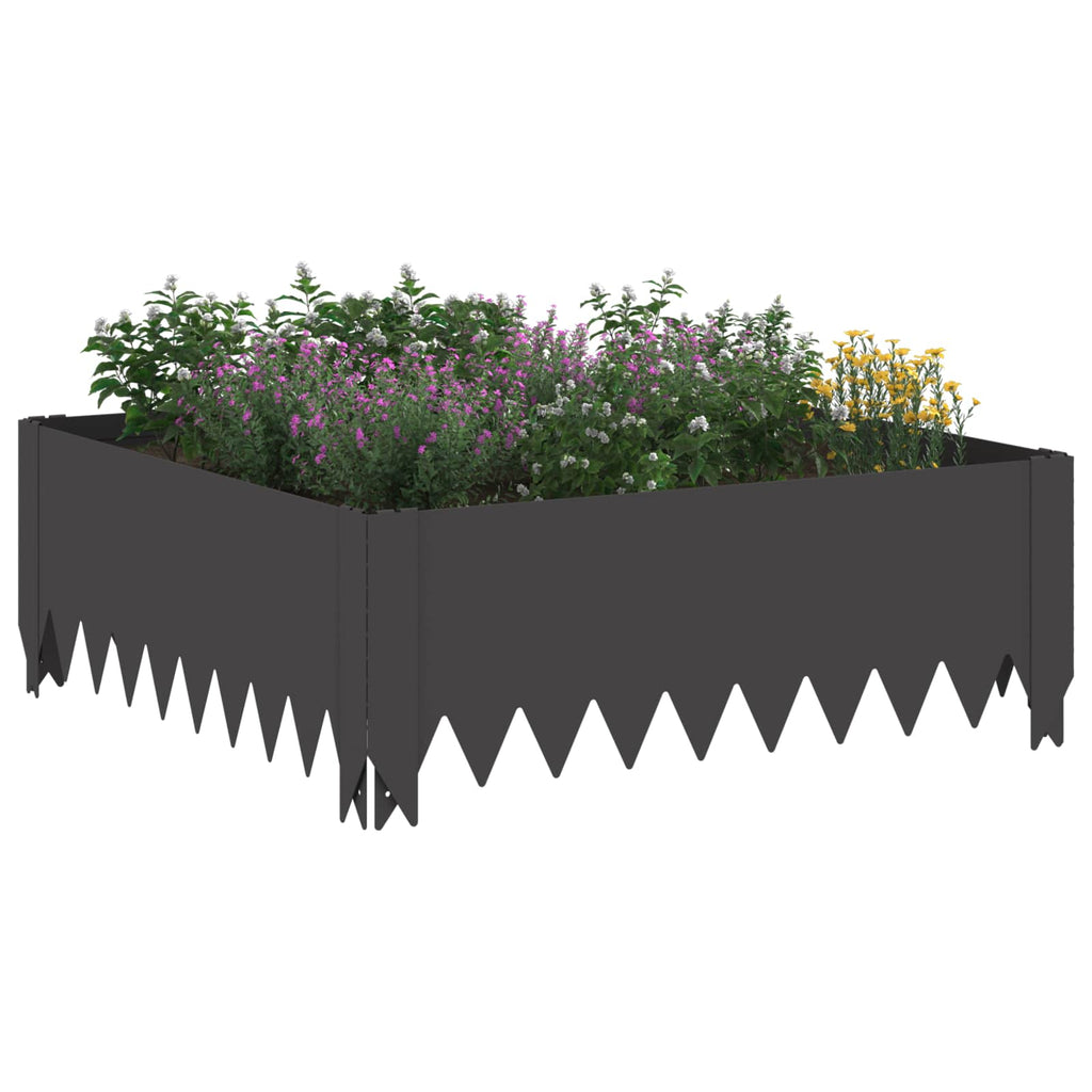vidaXL Krawężnik do trawnika 60 x 60 x 20 cm Stal Czarny