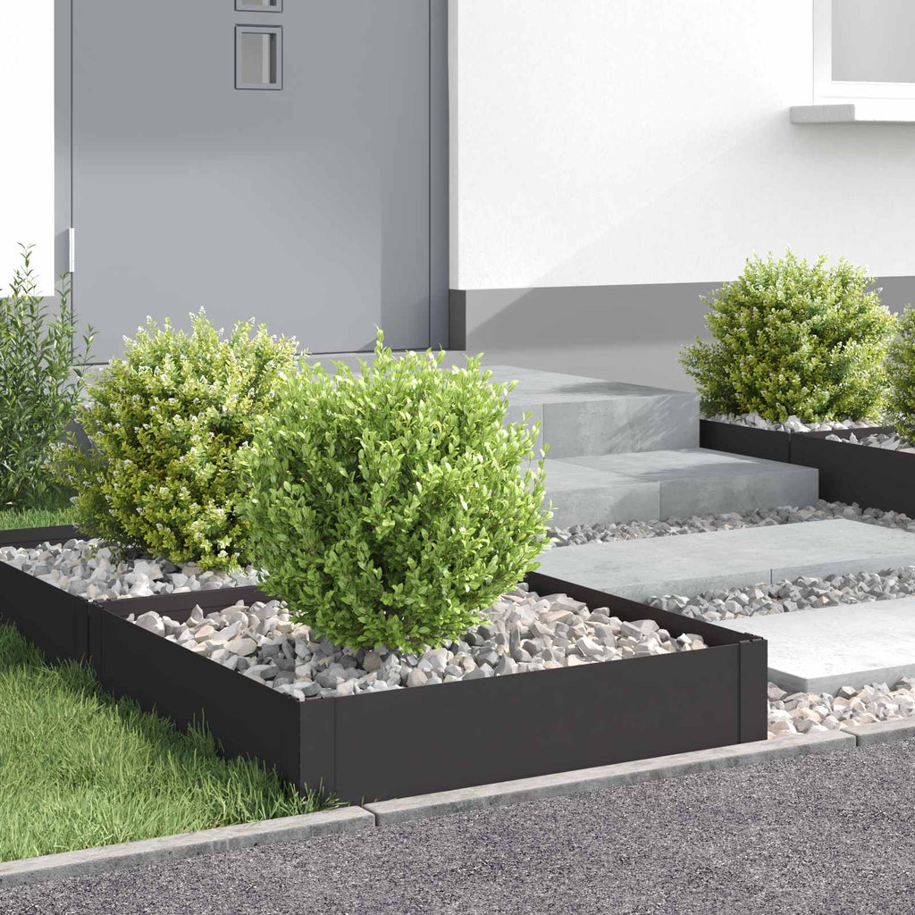vidaXL Krawężnik do trawnika 4 pcs 60 x 60 x 20 cm Stal Czarny