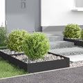 vidaXL Krawężnik do trawnika 4 pcs 60 x 60 x 20 cm Stal Czarny