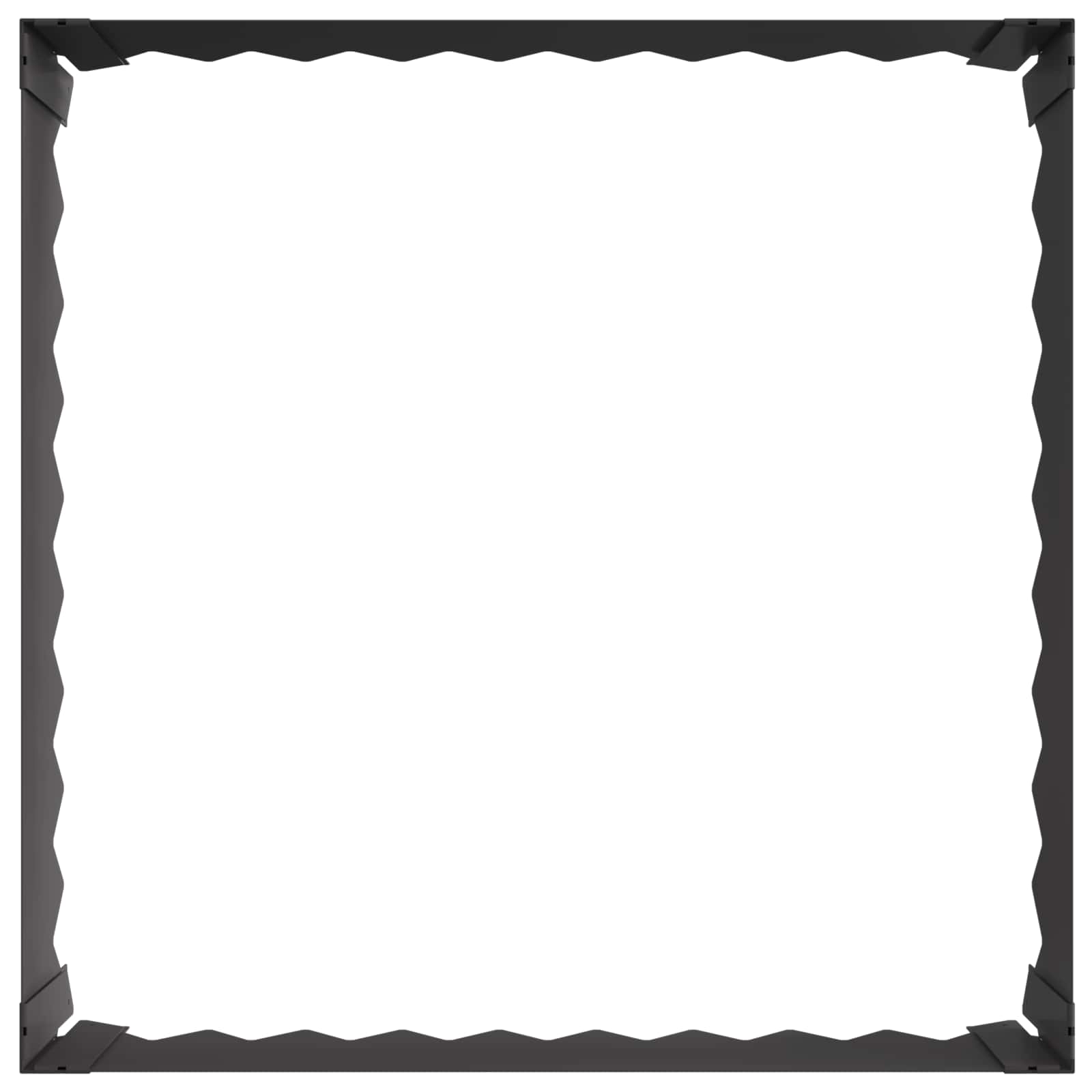 vidaXL Krawężnik do trawnika 4 pcs 60 x 60 x 20 cm Stal Czarny