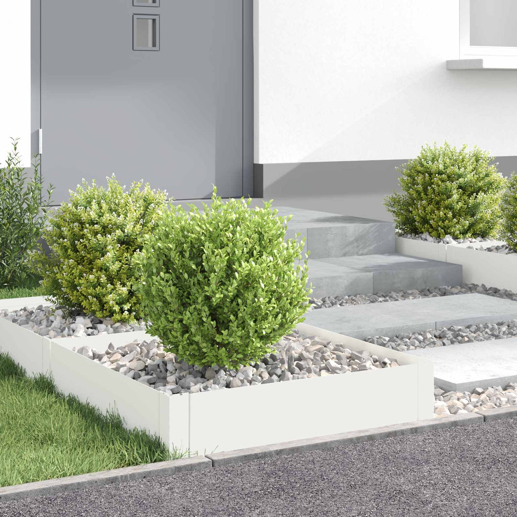 vidaXL Krawężnik do trawnika 4 szt. 60 x 60 x 20 cm Stal Biały