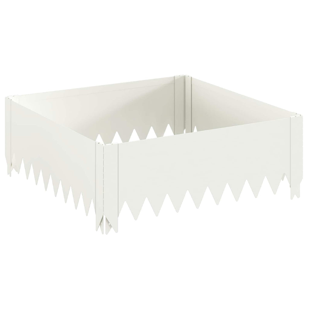 vidaXL Krawężnik do trawnika 4 szt. 60 x 60 x 20 cm Stal Biały