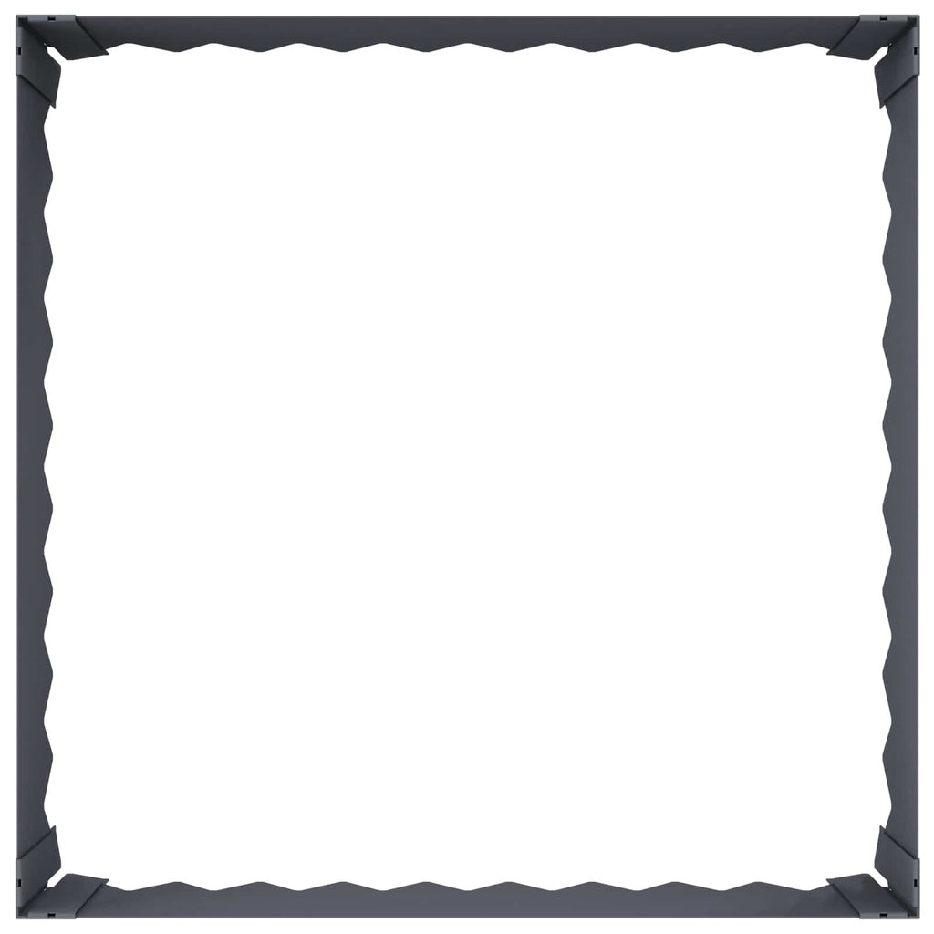 vidaXL Krawężnik do trawnika 4 szt. 60 x 60 x 20 cm Stal antracytowy