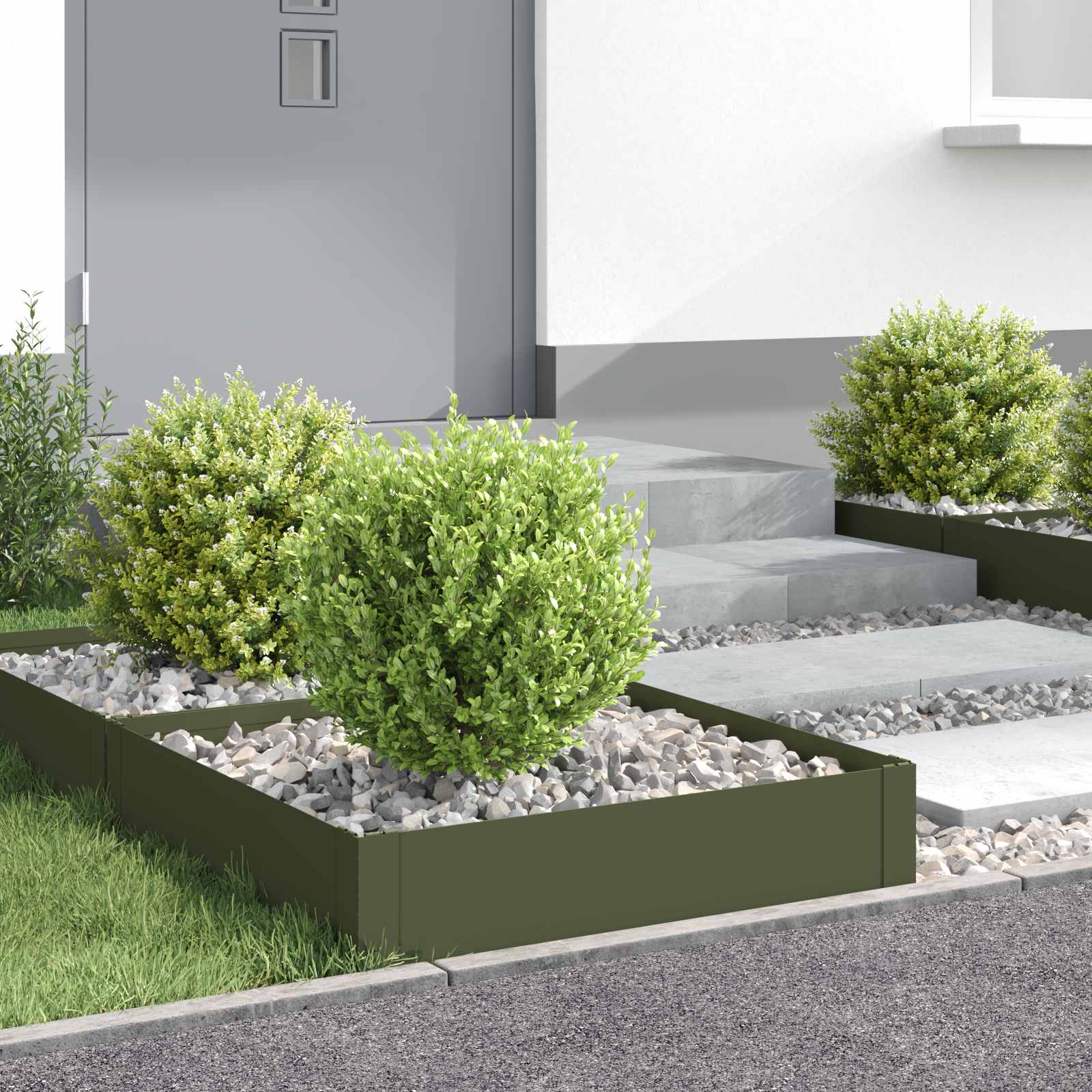 vidaXL Krawężnik do trawnika 4 szt. 60 x 60 x 20 cm Stal