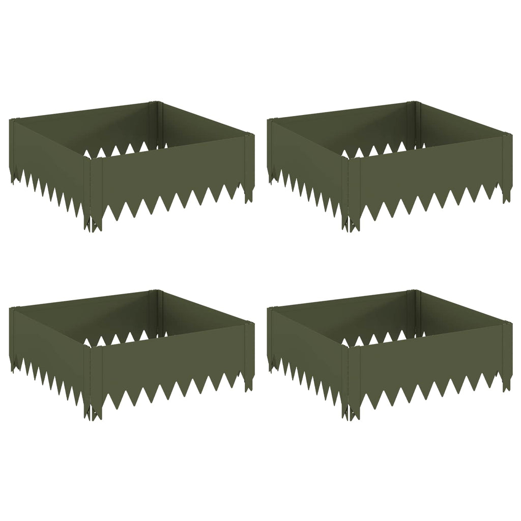 vidaXL Krawężnik do trawnika 4 szt. 60 x 60 x 20 cm Stal