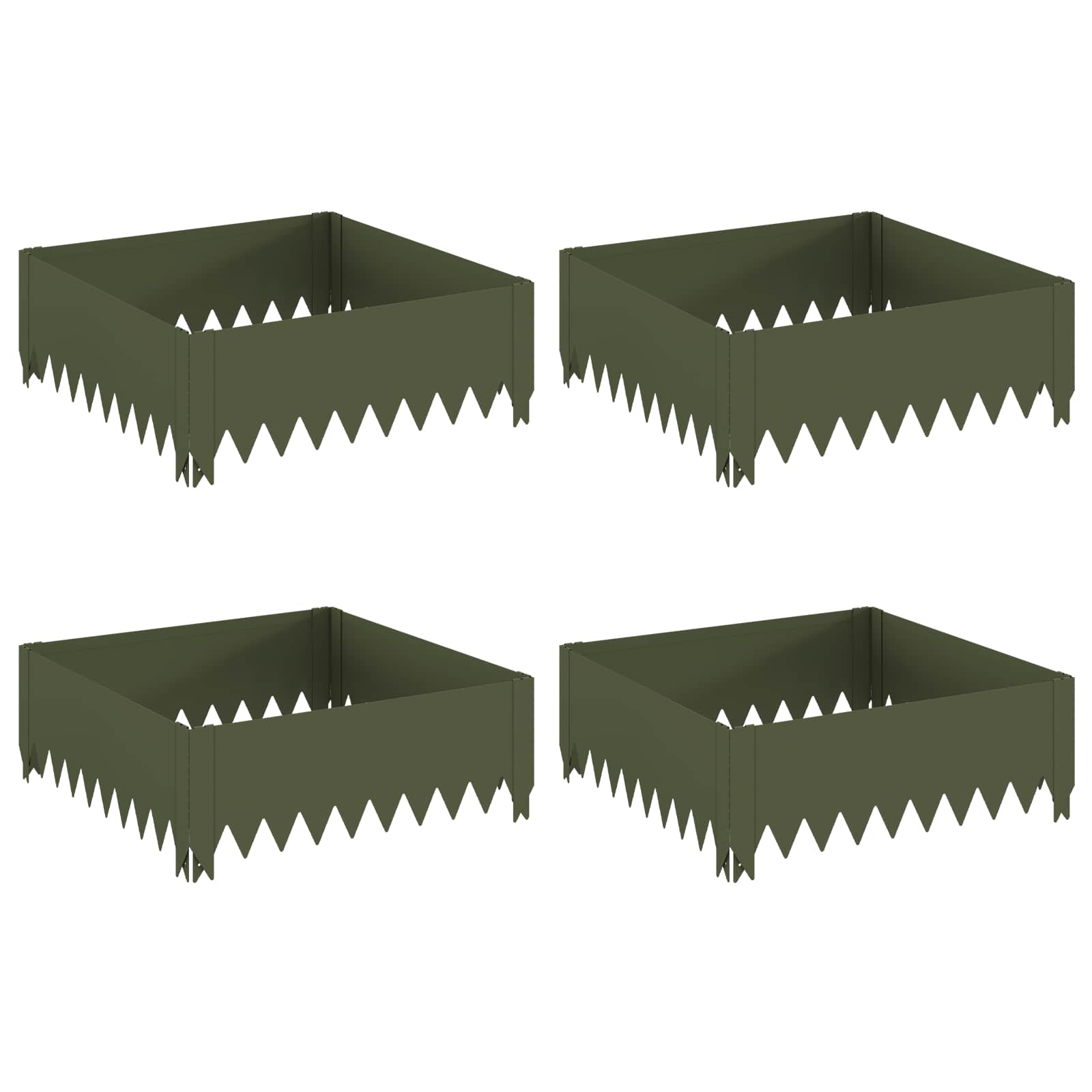 vidaXL Krawężnik do trawnika 4 szt. 60 x 60 x 20 cm Stal