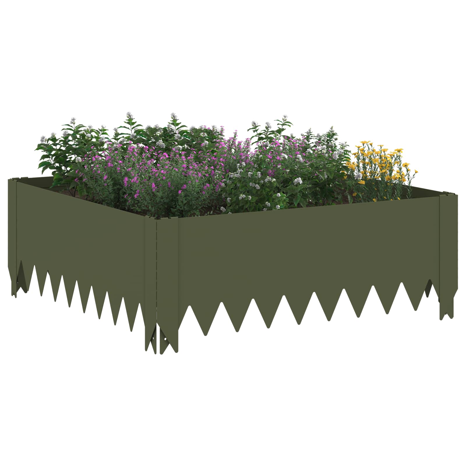 vidaXL Krawężnik do trawnika 4 szt. 60 x 60 x 20 cm Stal