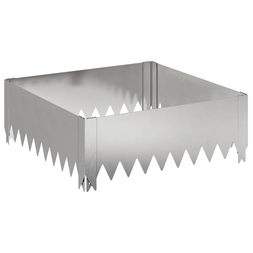 vidaXL Krawężnik do trawnika 60 x 60 x 20 cm Stal srebrny