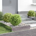 vidaXL Krawężnik do trawnika 4 szt. 60 x 60 x 20 cm Stal srebrny