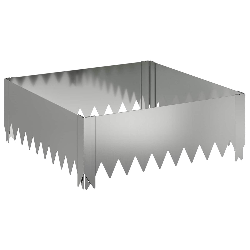 vidaXL Krawężnik do trawnika 4 pcs 60 x 60 x 20 cm Stal srebrny