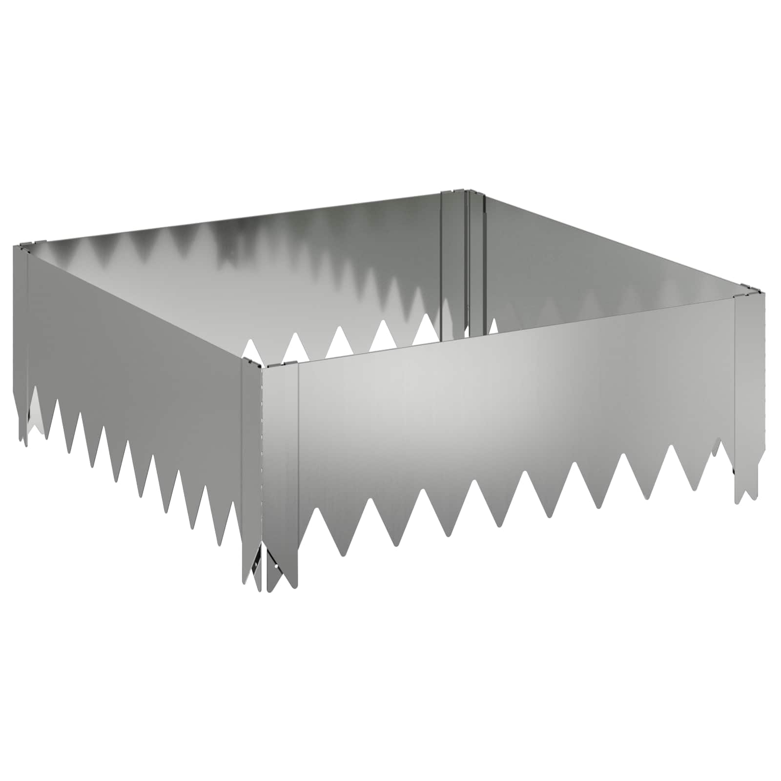 vidaXL Krawężnik do trawnika 4 pcs 60 x 60 x 20 cm Stal srebrny