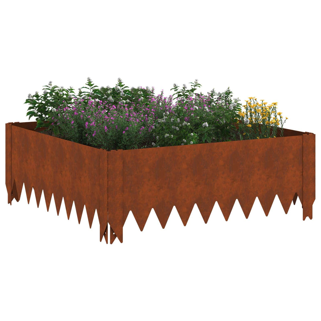 vidaXL Krawężnik do trawnika 60 x 60 x 20 cm Stal Rdzawy