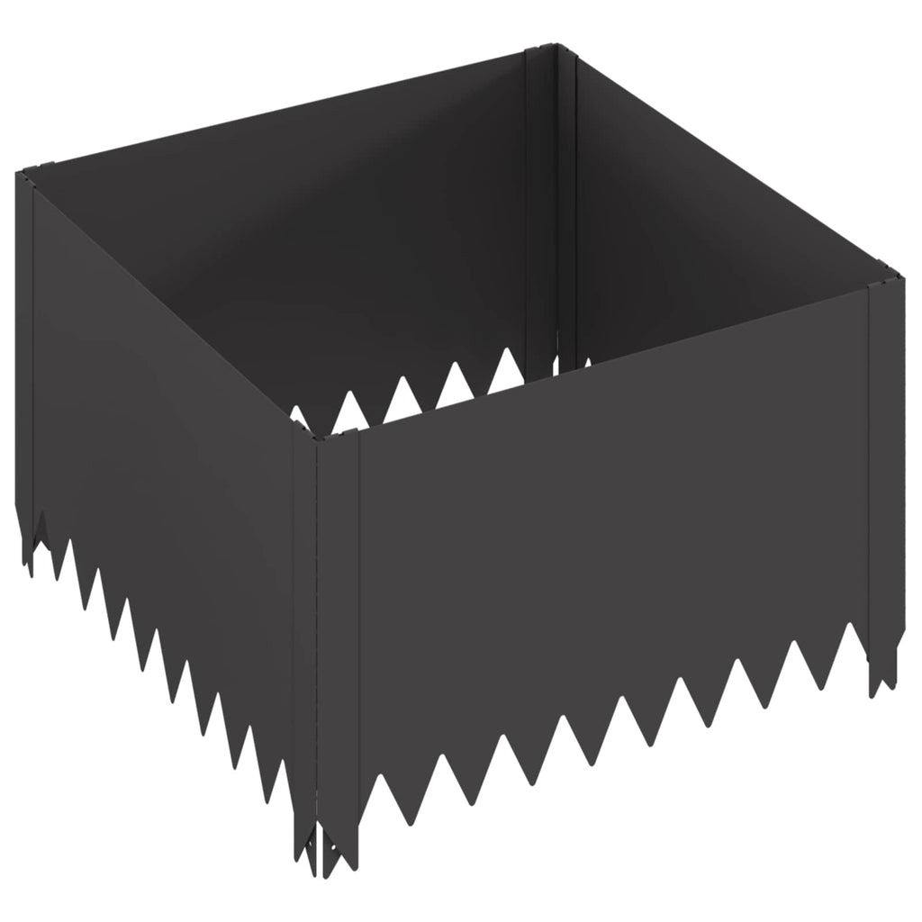 vidaXL Krawężnik do trawnika 60 x 60 x 35 cm Stal Czarny