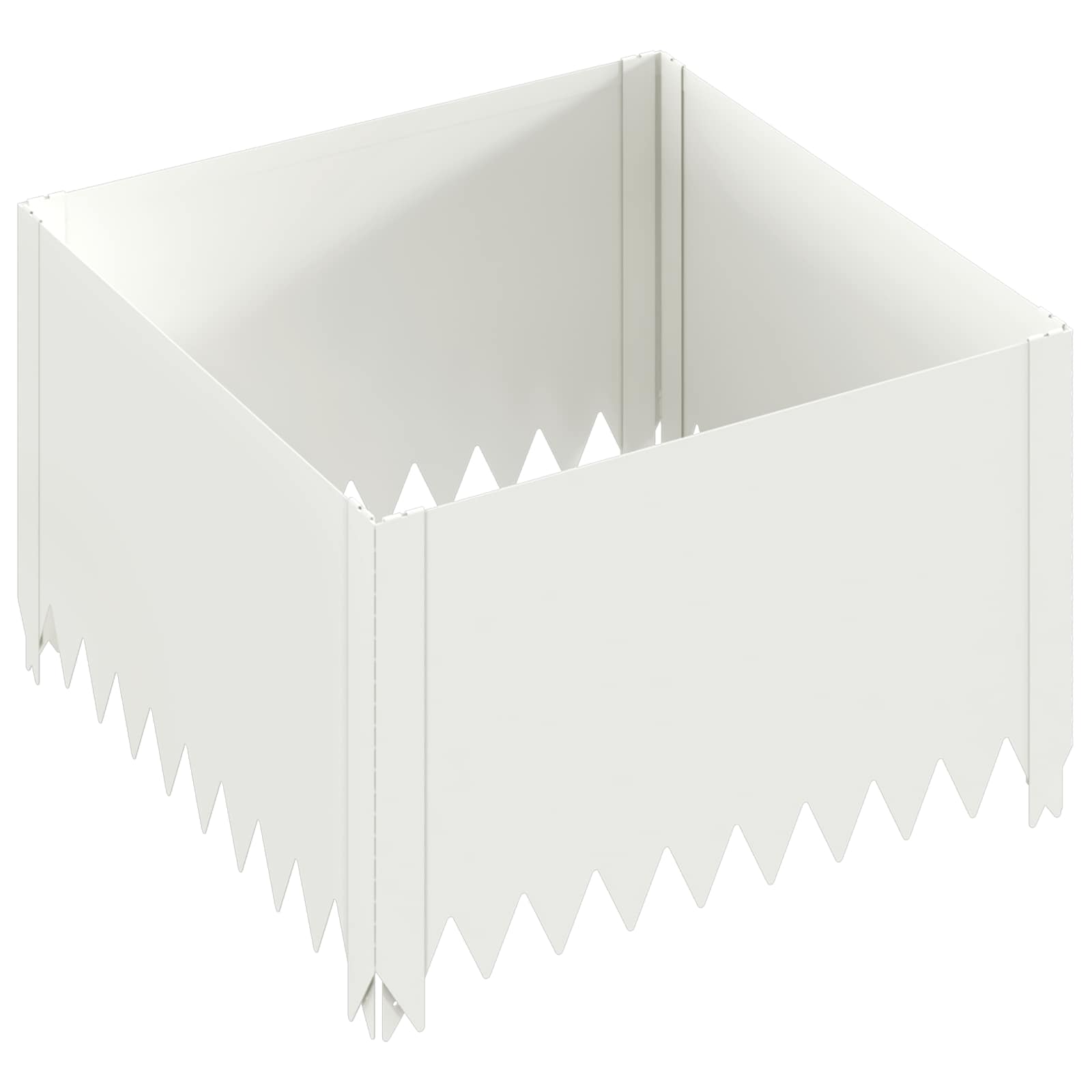 vidaXL Krawężnik do trawnika 60 x 60 x 35 cm Stal Biały