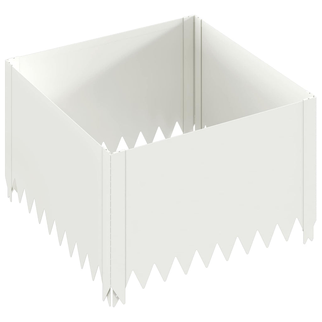 vidaXL Krawężnik do trawnika 4 szt. 60 x 60 x 35 cm Stal Biały