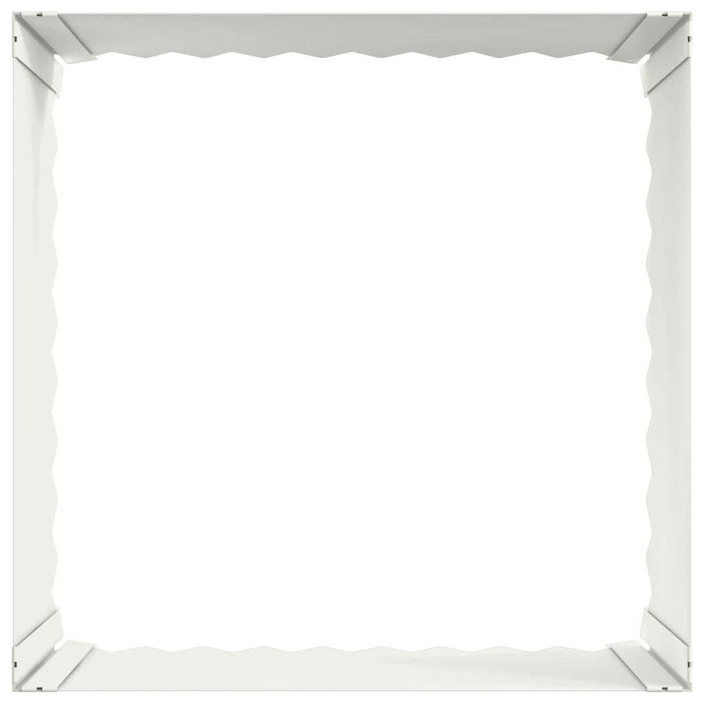 vidaXL Krawężnik do trawnika 4 szt. 60 x 60 x 35 cm Stal Biały