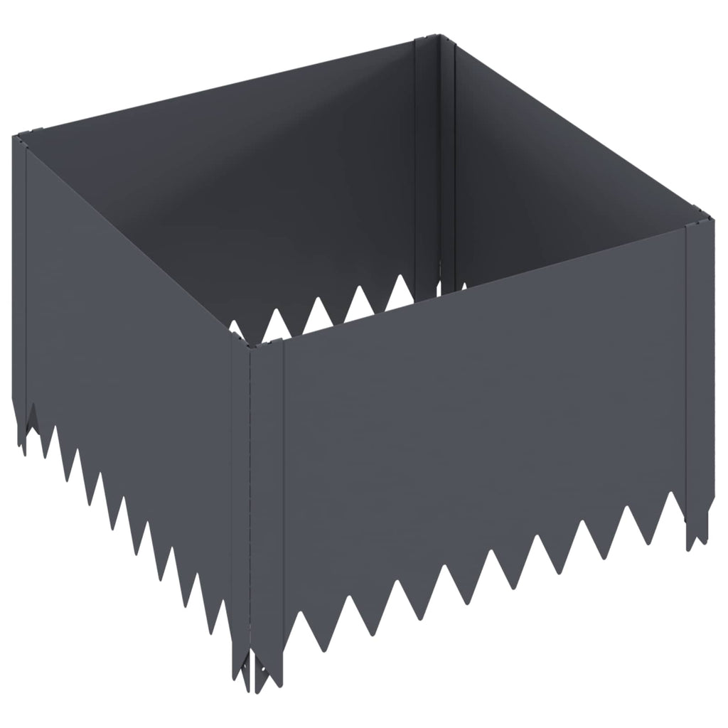 vidaXL Krawężnik do trawnika 4 pcs 60 x 60 x 35 cm Stal antracytowy