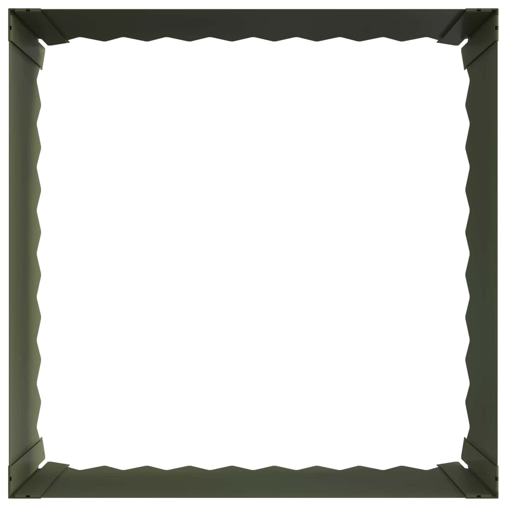 vidaXL Krawężnik do trawnika 60 x 60 x 35 cm Stal Oliwkowy zielony