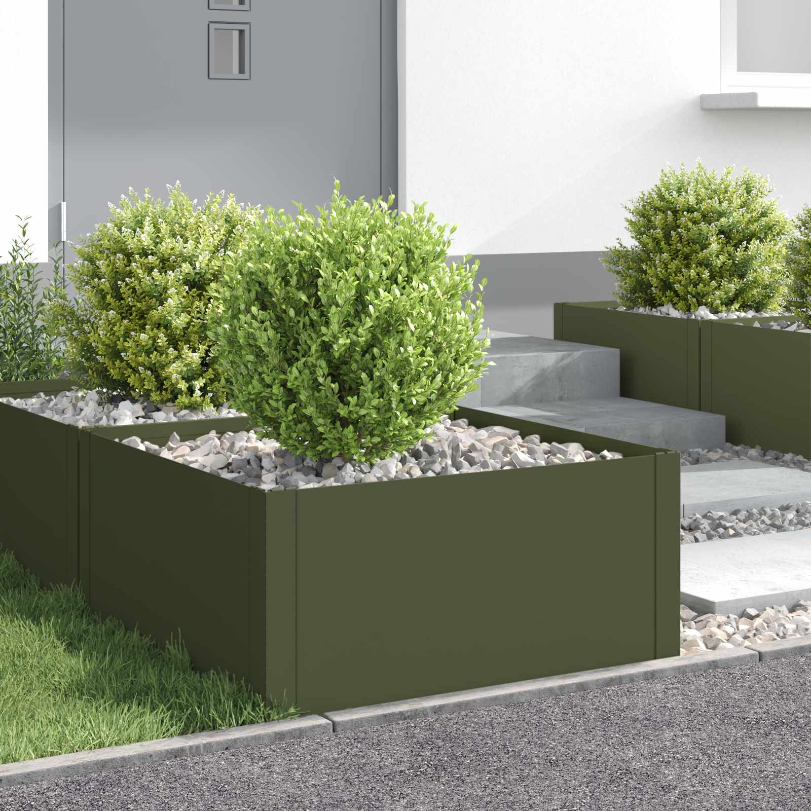 vidaXL Krawężnik do trawnika 4 szt. 60 x 60 x 35 cm Stal