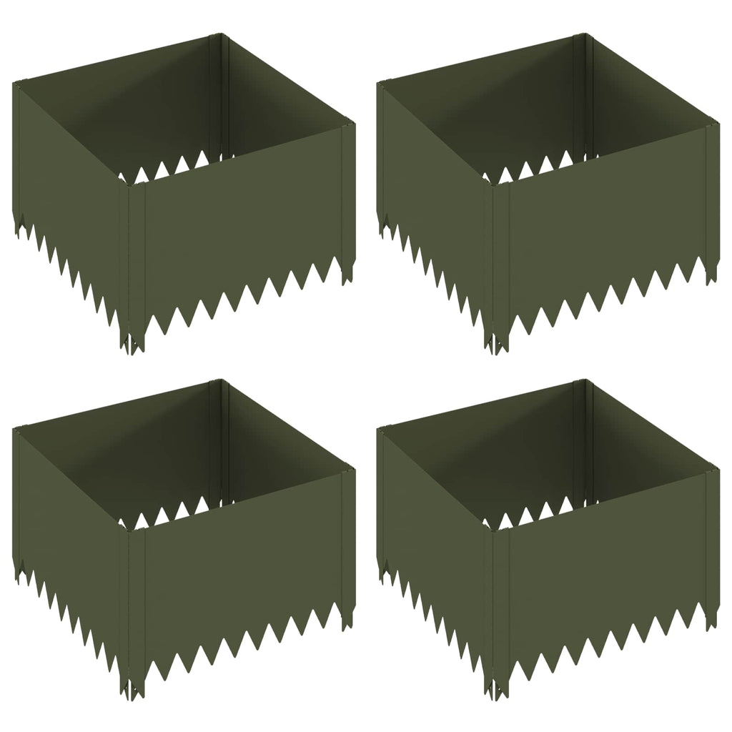 vidaXL Krawężnik do trawnika 4 szt. 60 x 60 x 35 cm Stal