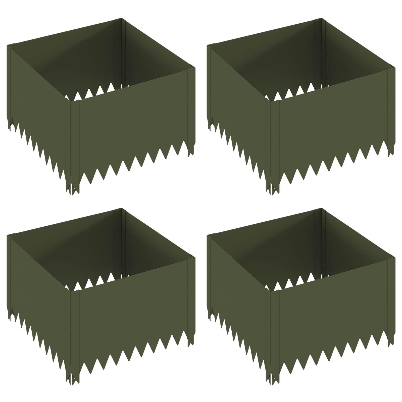 vidaXL Krawężnik do trawnika 4 szt. 60 x 60 x 35 cm Stal