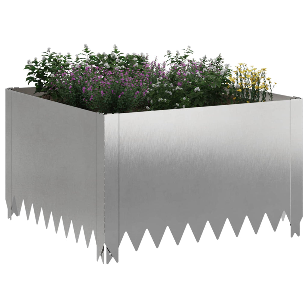 vidaXL Krawężnik do trawnika 60 x 60 x 35 cm Stal srebrny