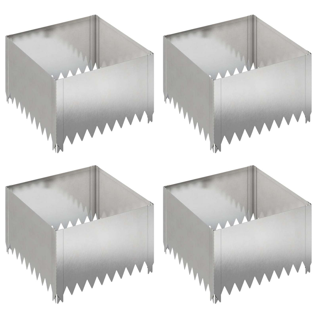 vidaXL Krawężnik do trawnika 4 szt. 60 x 60 x 35 cm Stal srebrny