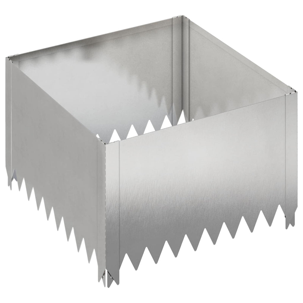 vidaXL Krawężnik do trawnika 4 szt. 60 x 60 x 35 cm Stal srebrny