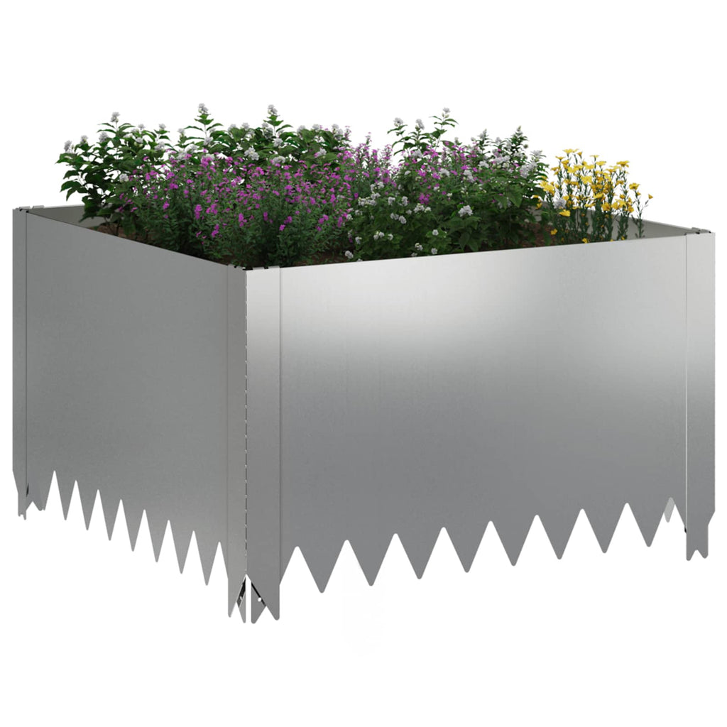 vidaXL Krawężnik do trawnika 60 x 60 x 35 cm Stal srebrny