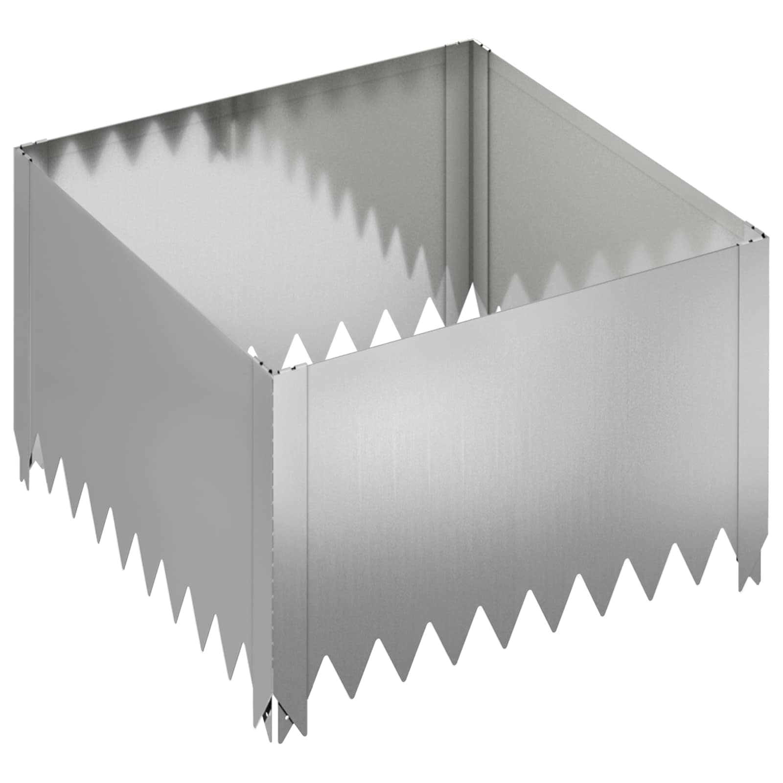 vidaXL Krawężnik do trawnika 4 pcs 60 x 60 x 35 cm Stal srebrny