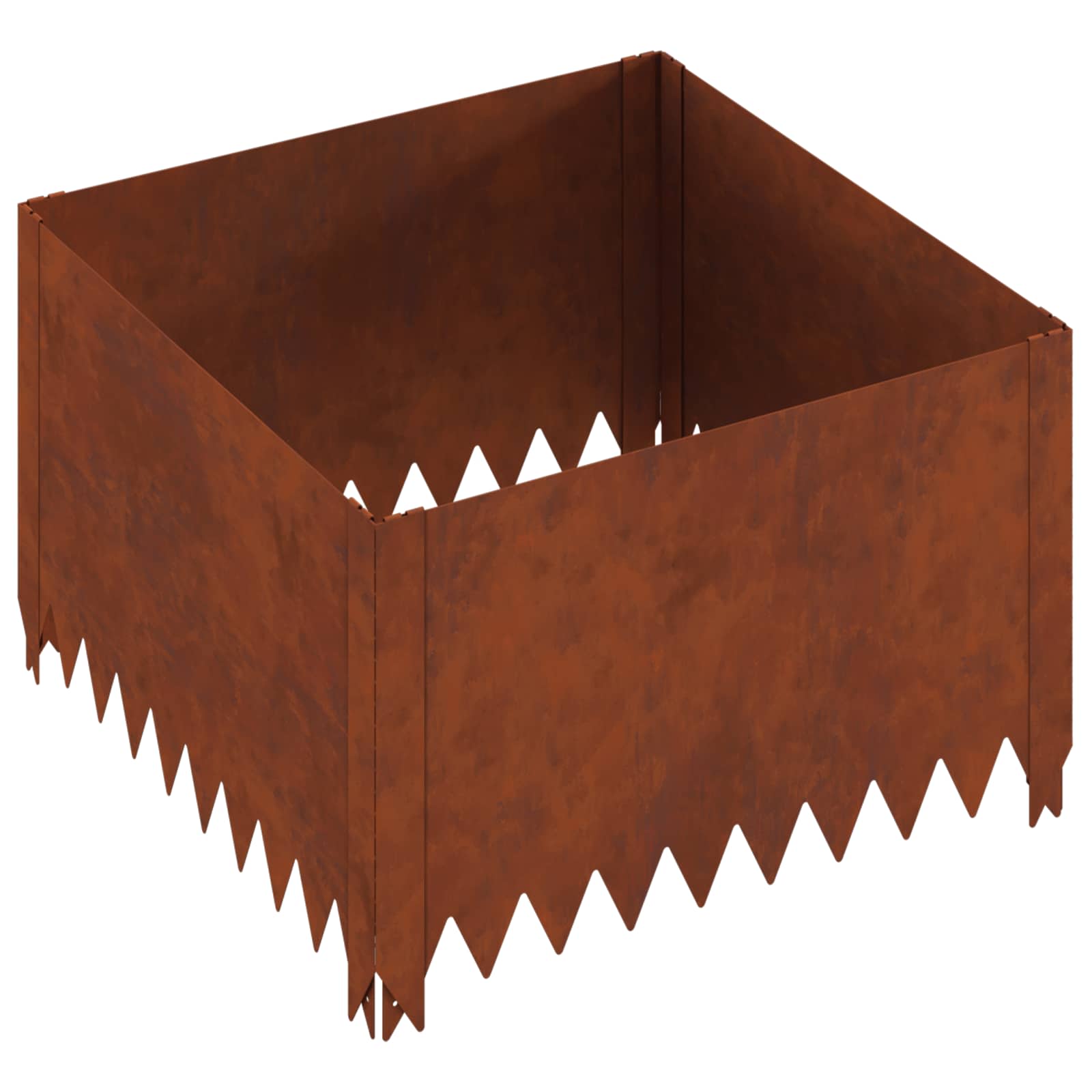 vidaXL Krawężnik do trawnika 60 x 60 x 35 cm Stal Rdzawy