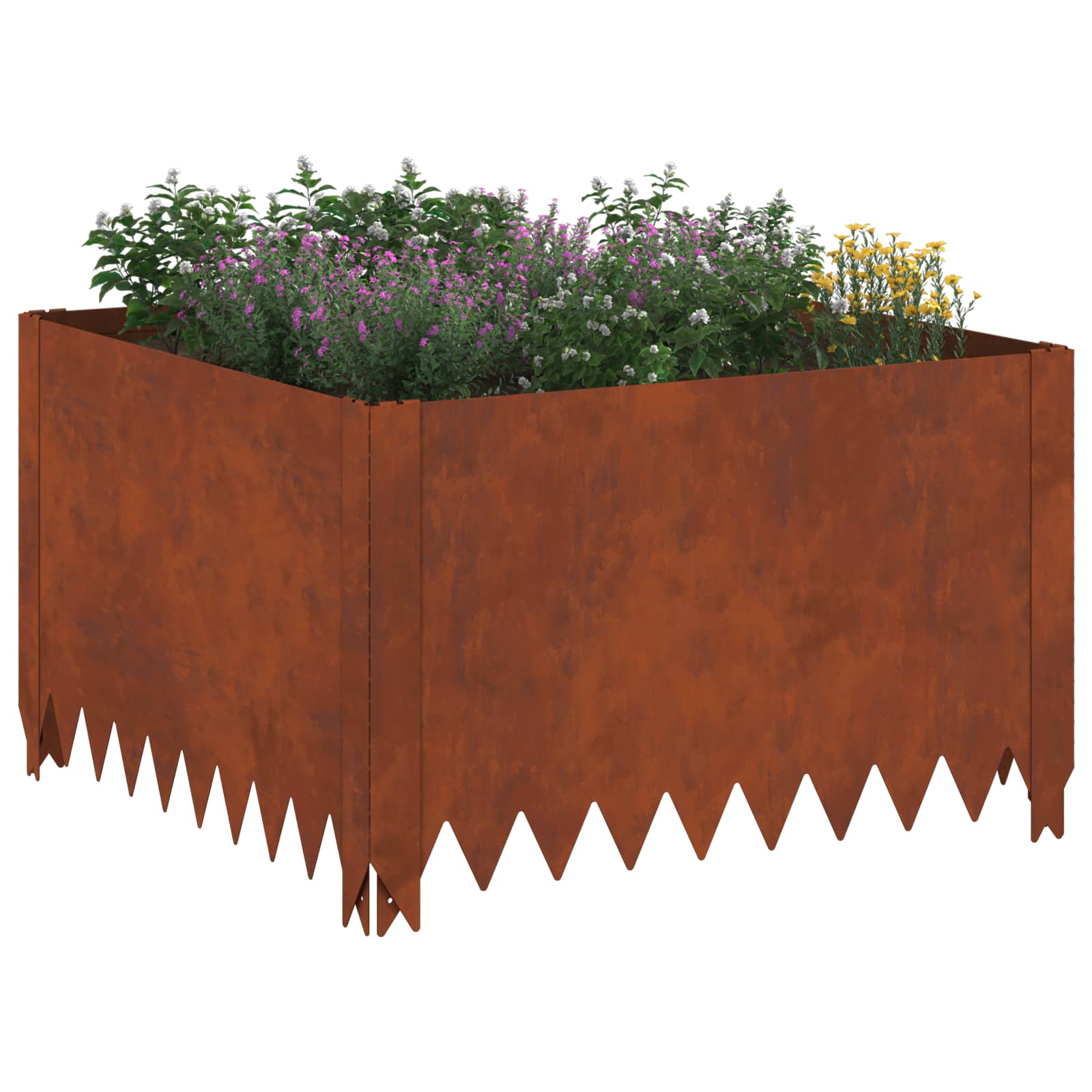 vidaXL Krawężnik do trawnika 60 x 60 x 35 cm Stal Rdzawy