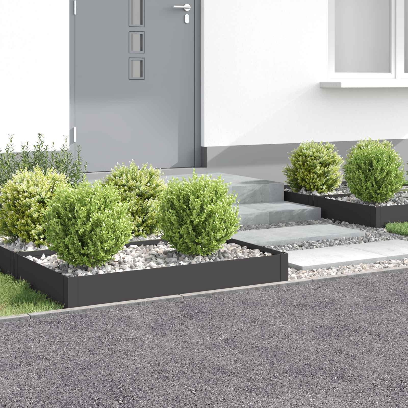 vidaXL Krawężnik do trawnika 4 szt. 100 x 60 x 20 cm Stal Czarny