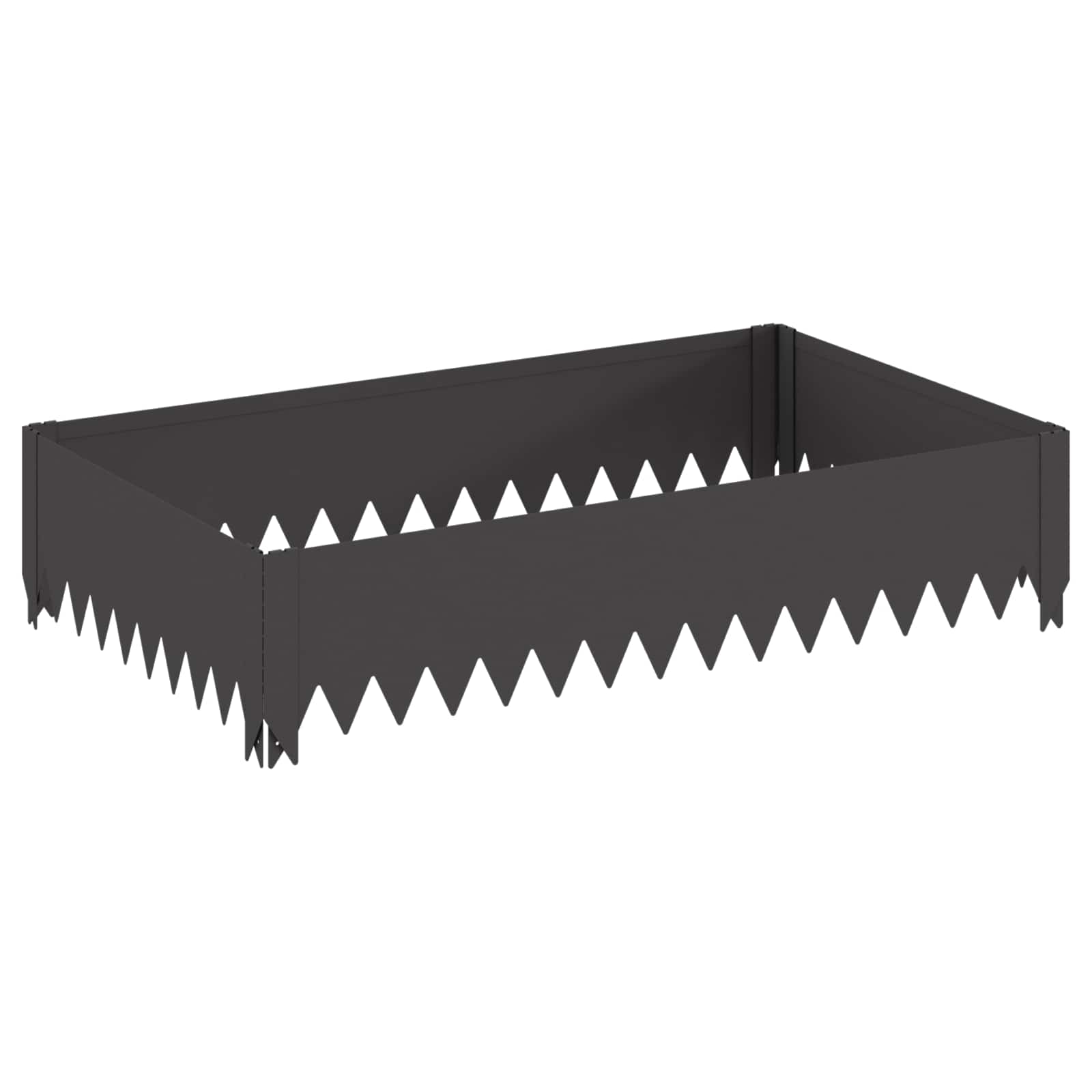 vidaXL Krawężnik do trawnika 4 szt. 100 x 60 x 20 cm Stal Czarny