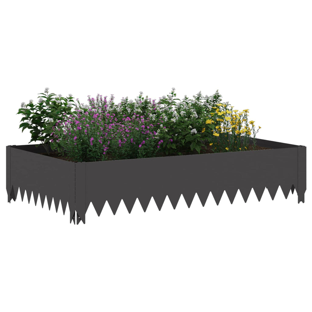 vidaXL Krawężnik do trawnika 4 szt. 100 x 60 x 20 cm Stal Czarny