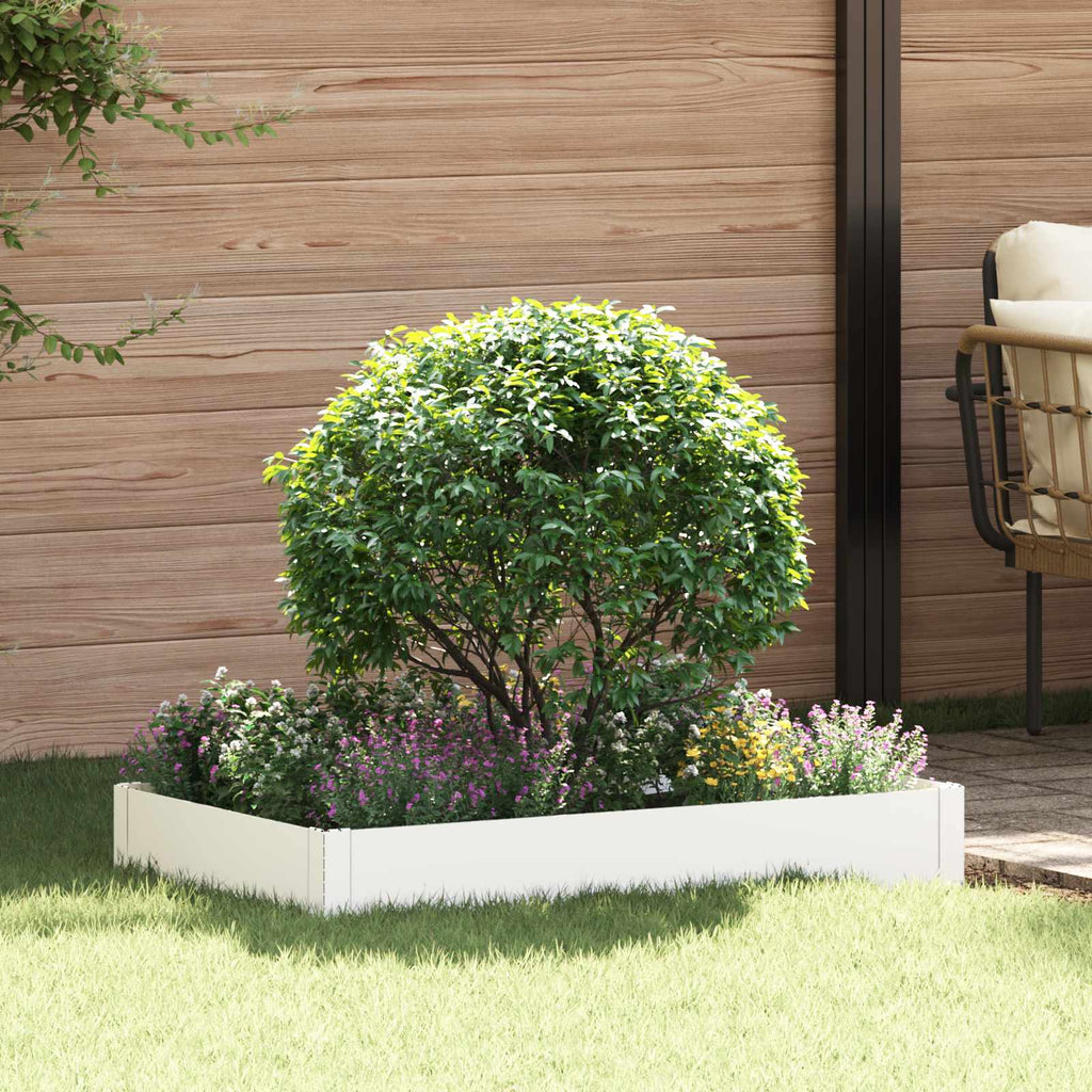 vidaXL Krawężnik do trawnika 100 x 60 x 20 cm Stal Biały