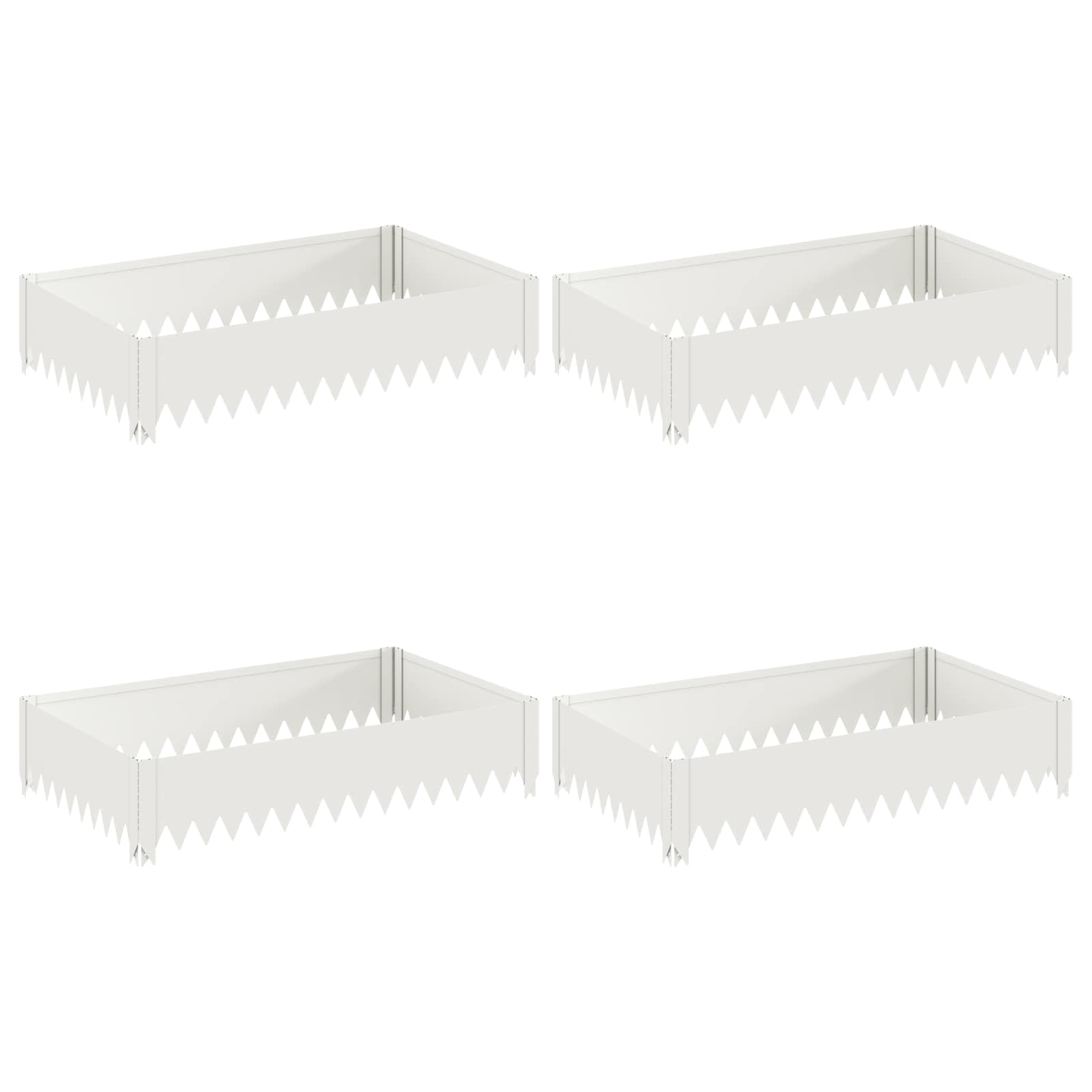 vidaXL Krawężnik do trawnika 4 szt. 100 x 60 x 20 cm Stal Biały