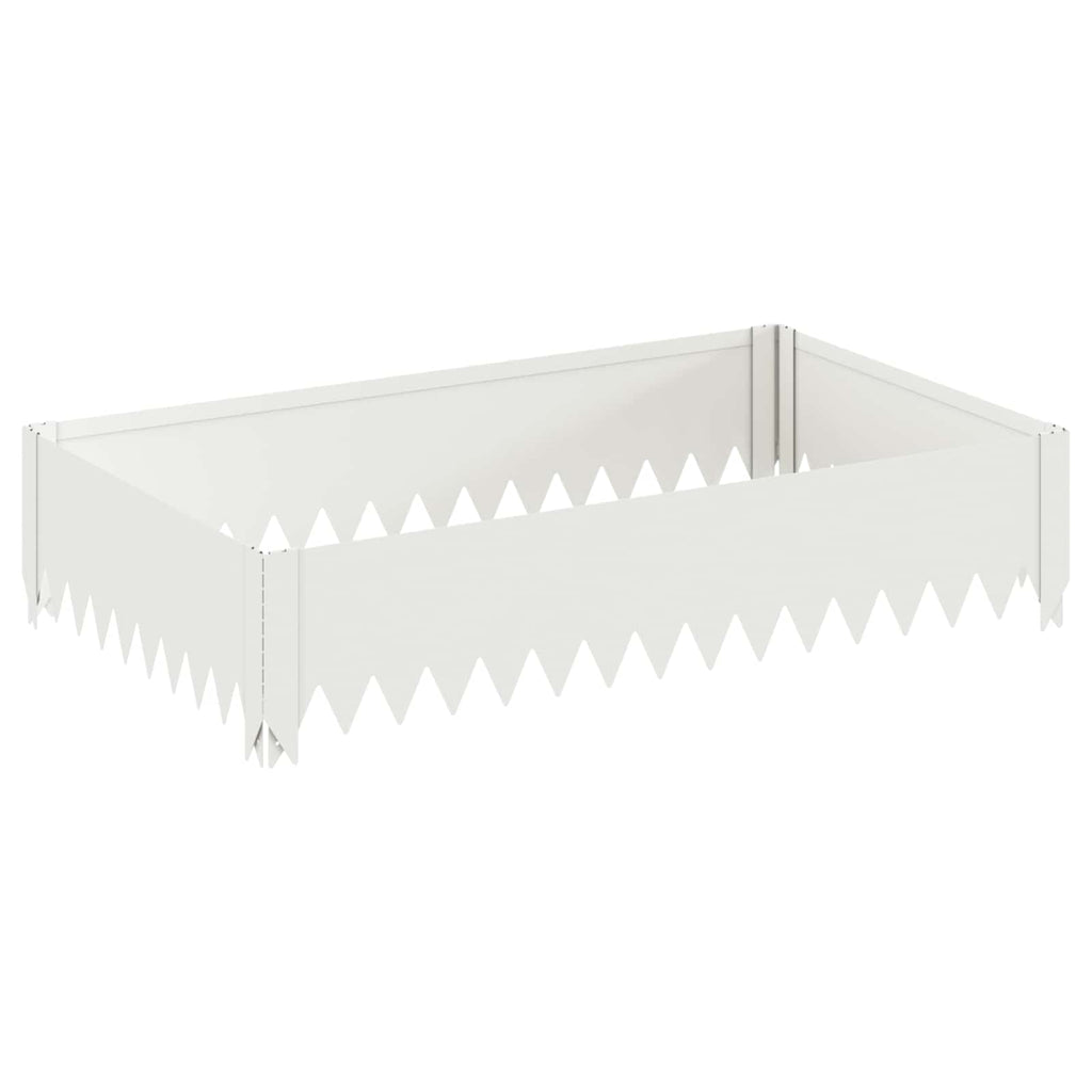vidaXL Krawężnik do trawnika 4 szt. 100 x 60 x 20 cm Stal Biały