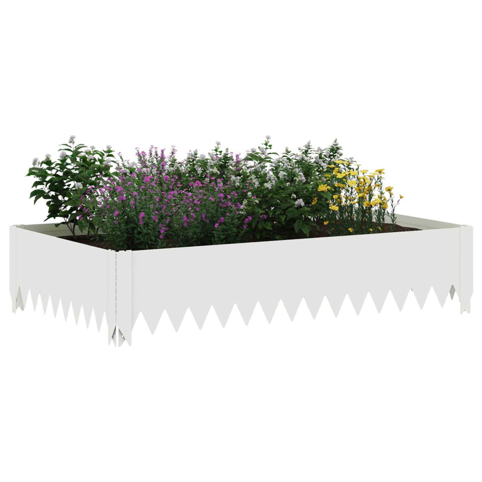 vidaXL Krawężnik do trawnika 4 szt. 100 x 60 x 20 cm Stal Biały
